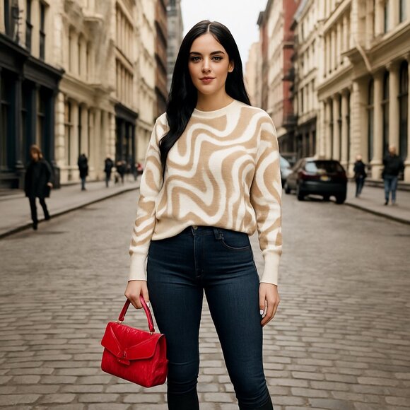 Altar'd State Tops - Altar'd State Women's L/S Knitted Bella Sweaters in Tonal Swirls $69.50 tag NWT